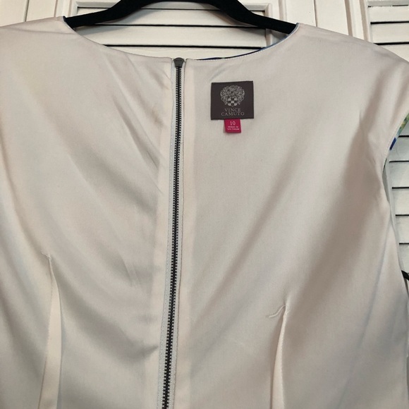 VINCE CAMUTO Sleeveless sheath dress floral blue green spring Easter party Sz 10 - Picture 12 of 15